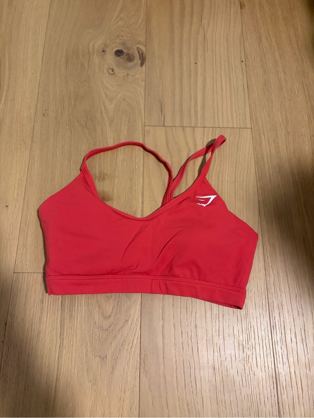 Gymshark v neck sports bra in red size small